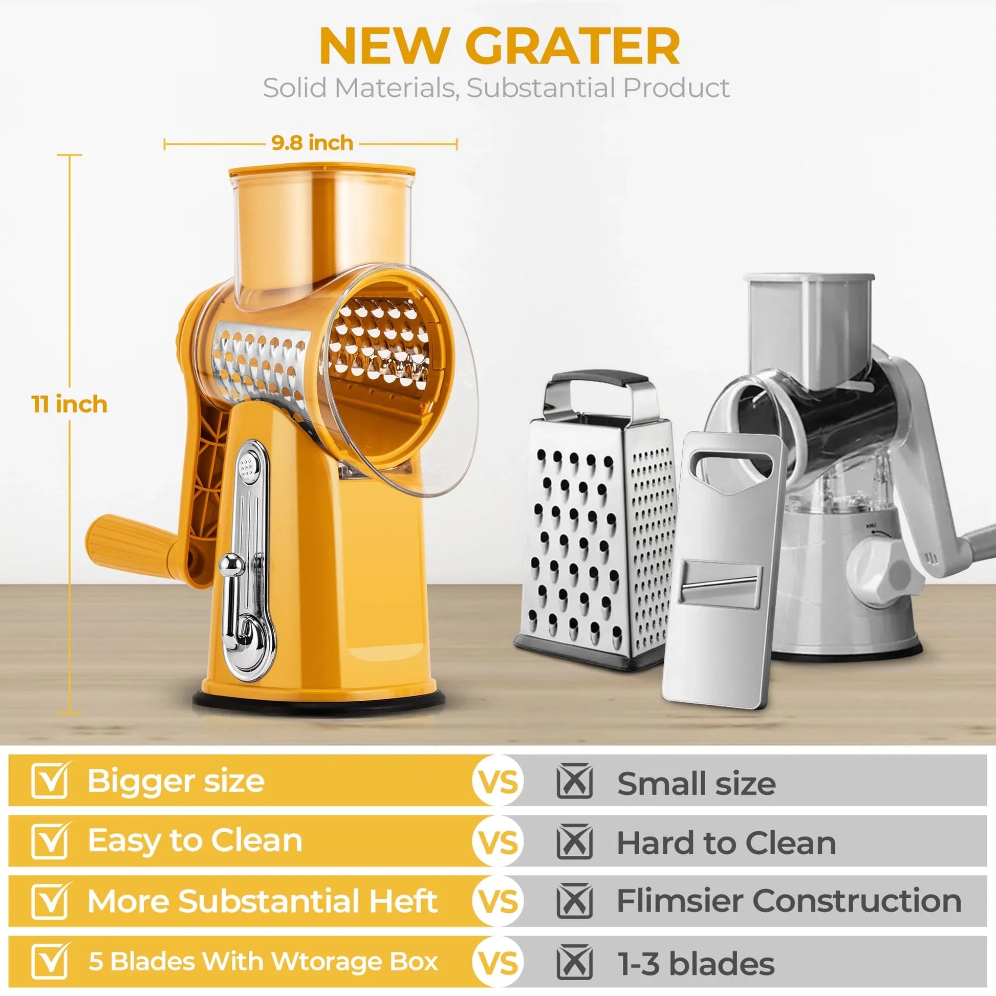 5 in 1 Gourmet Rotary Cheese Grater