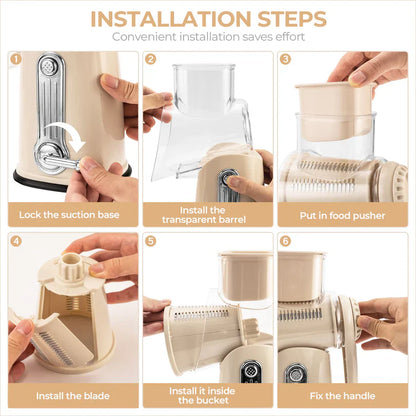 5 in 1 Gourmet Rotary Cheese Grater